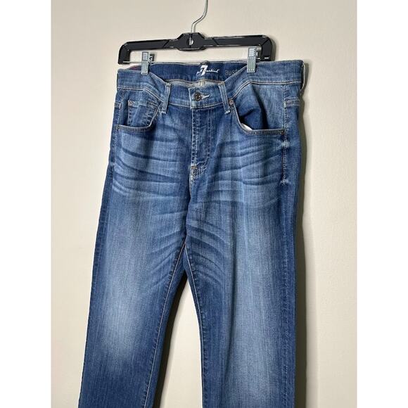 7 For All Mankind Jeans Mens Size 32 Blue Austyn Relaxed Straight Denim Stretch - Picture 2 of 10
